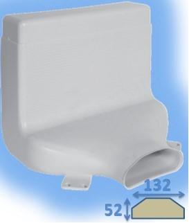 Manchette rectangulaire coudée - 1 piquage - Réseau Ventilation Optiflex Ovale