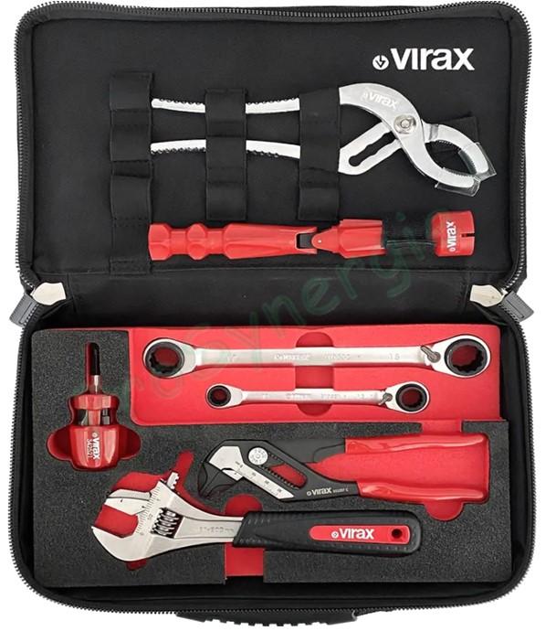 Coffret Sanibox - 7 outils pour sanitaires (clé à molette à mors réversible, pince clé, clés à cliquets, pince sanit. clé universelle)