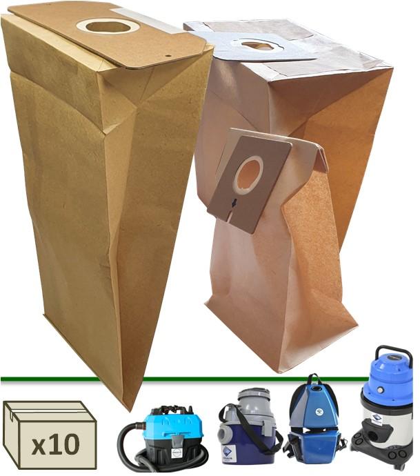 Lot de 10 Sacs filtres Papier pour Aspirateur Kosmos 4, 7, 8, 10 et 16 et Neso 8, 10, 150 et 200