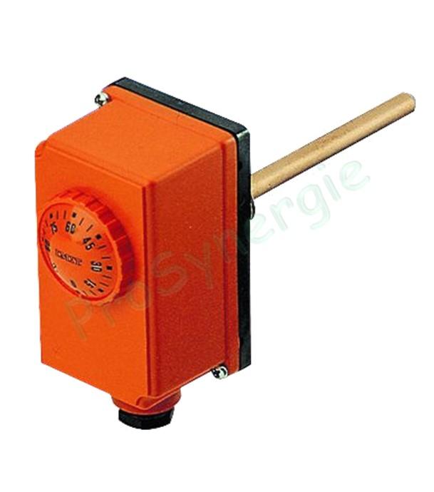 Aquastat à plongeur simple IP40 - 2.5A - 0 à 90°C + doigt de gant ØM 1/2´´- Avec plongeur de 200 mm