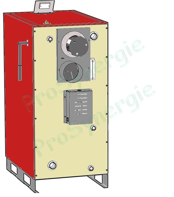 Présentation de la composition chaudière bois bûche LCG gazéification classe 5 et des kits complémentaires