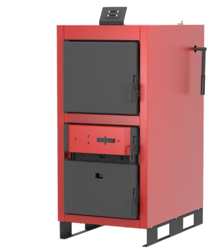 Chaudière bois (bûches 50 cm) à gazéification (combustion inversée) classe 5 LCG 22 kW, (haut rendement 93 %) HxLxP= 1468x590x1138mm Contrôleur de combustion + extracteur de fumée et raccordement Ø150mm