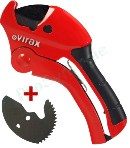 Coupe-tube PVC sécateur à crémaillère 42 mm (modèle PC42 Virax) + Lame de rechange