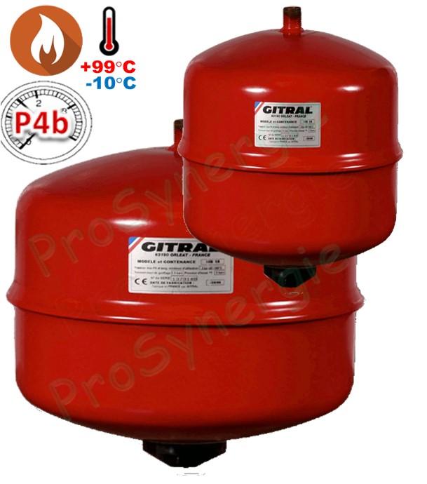 Vases d´expansion chauffage suspendus - Série MB (4 à 35 litres) Raccordement mâle Ø 3/4´´