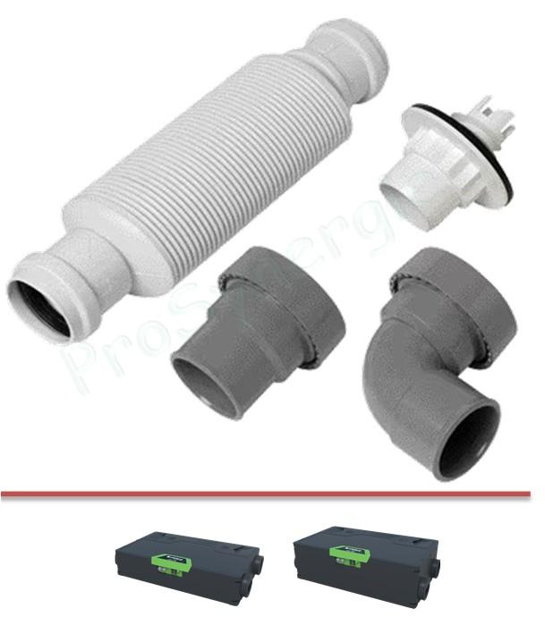 Kit évacuation de condensats pour InspirAIR® Side avec siphon plat DN 32 et raccord