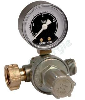 Détendeur réglable haute pression avec mano chalumeau 8kg/h - M/F (écrou) 20x150