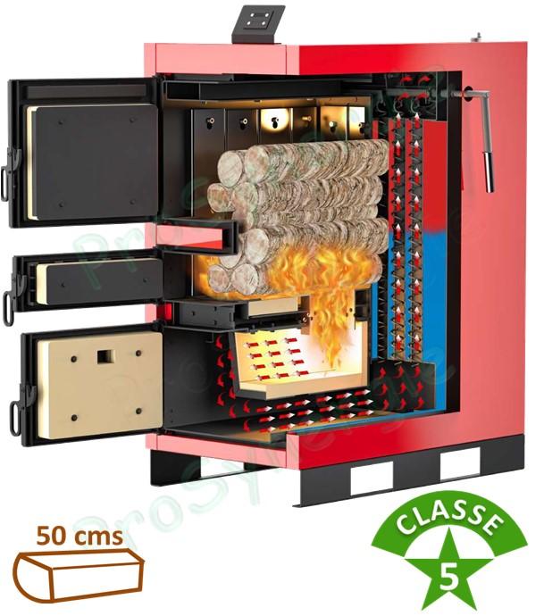 Avantage de la combustion inversée : Chaudière bois bûches LCG 20 à 50 kW
