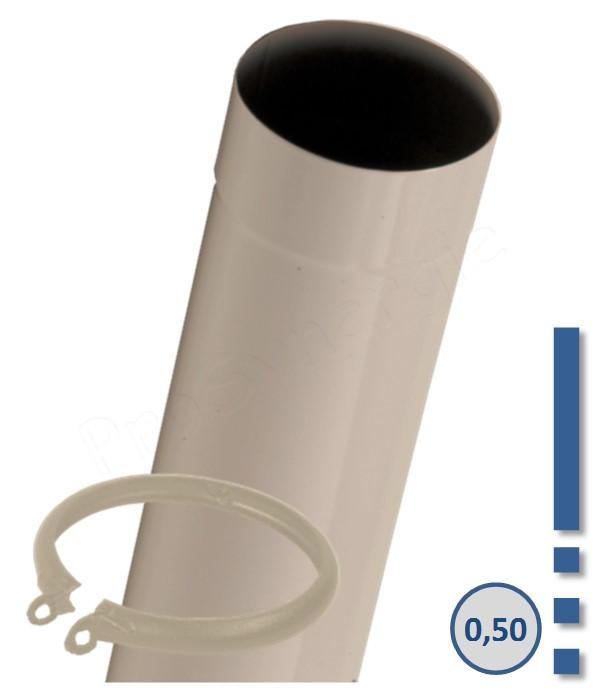 Tuyau de poêle coulissant (dans autre tuyau +bague blocage) de 6 à 36cm utile acier 0,7mm émaillé blanc Ø 125 à 153mm
