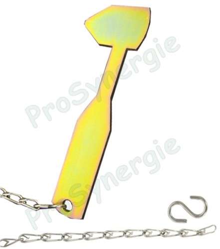 Marteau brise glasse acier longueur 150mm avec sa chaîne (200mm) pour coffret sous verre dormant