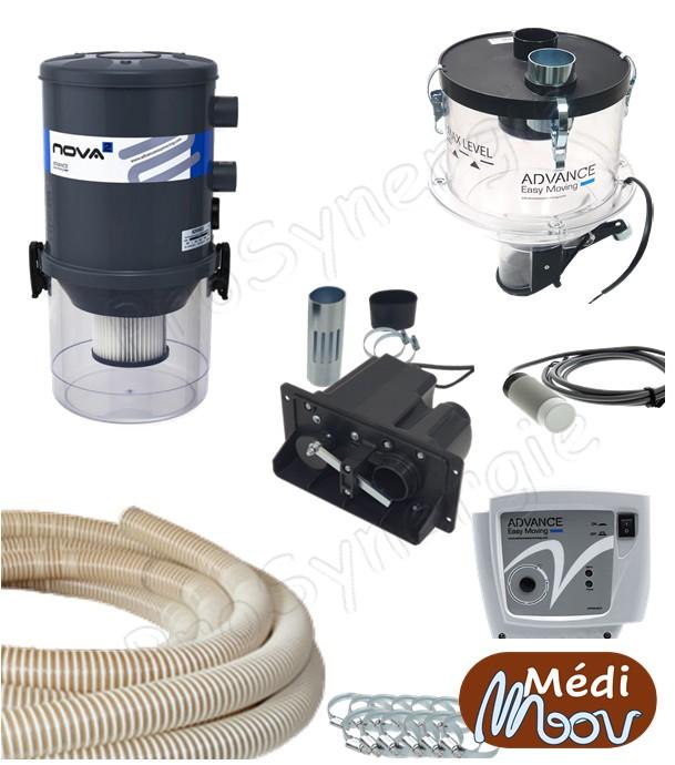 Kit médi moov - Transfert pneumatique granulé, prélèvement bas (moteur à débourrage), aspirateur Nova2, doseur, capteur niveau, contrôleur