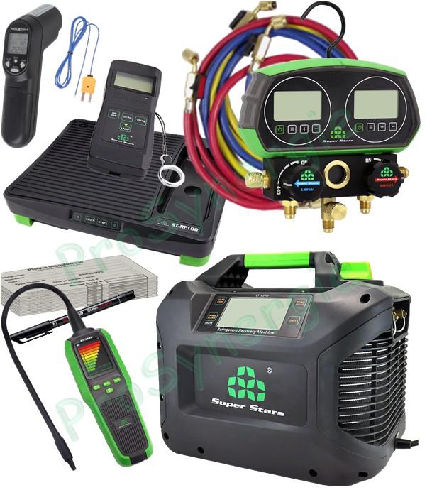 Kit Outils Prémium pour Attestation de Capacité Climatisation avec manifold 2 voies électronique 
