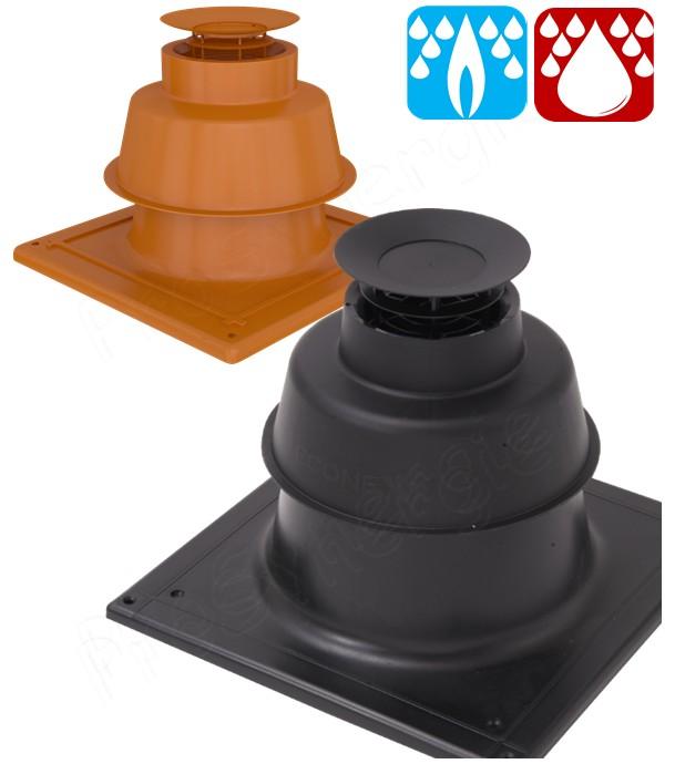 Terminal Cheminée - EcoNext Noir - Tubage Flexible PPL pour Chaudières gaz Condensation ou fioul Condensation