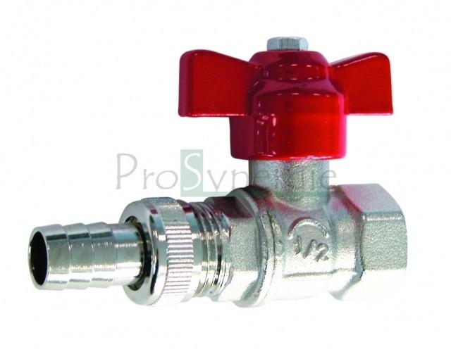 Mini Vanne sphère laiton FF av. tétine