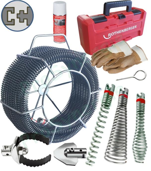 Jeu de flexibles Ø22 standard et outils pour déboucheur électrique