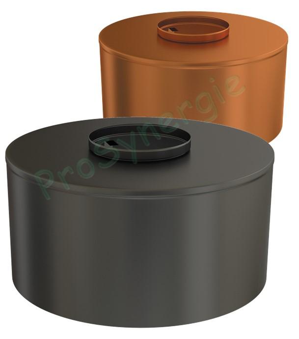 Mitron  B  (Terminal de cheminée) pour conduit Technaflon Ø 80 ou 100 mm, Finition Noir (RAL 9005) ou Brun-orangé (RAL 8023), avec joint d´étanchéité et croisillon anti-volatile