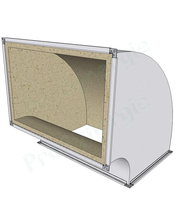 CR90i - Coude 90° Rectangulaire à Cadre - Isolé intérieur 25 mm