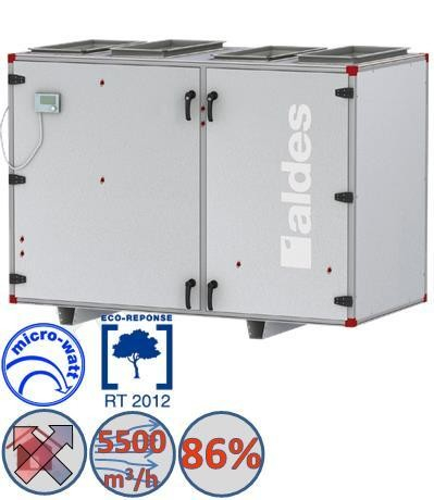 DFR Top échang. rotatif micro watt piquage dessus (-> 5 500m3/h - ?=86%)