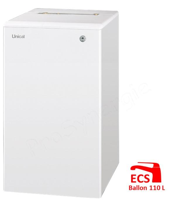 DSP 110 - Ballon de production dECS à accumulation 110 litres pour accouplement avec une chaudière UNIKe R ou KORVETT R - HxLxP=990x465x489mm