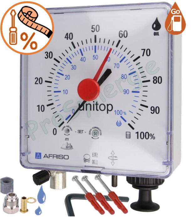 Jauge Pneumatique Unitop à fioul (cuve 0,9 à 3m) avec vanne de mise à l´air