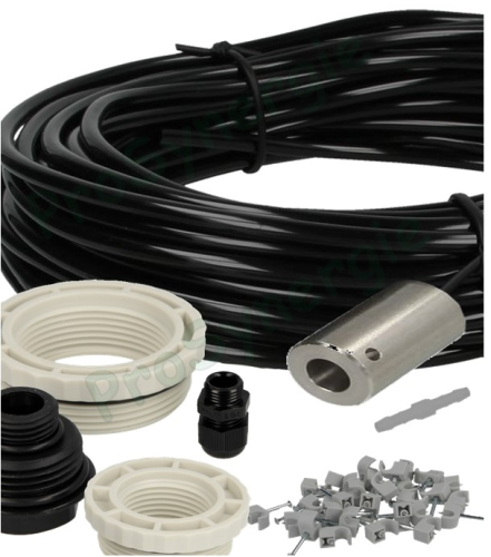 Set de montage (Sonde + raccords et tuyau 20m) Pneumofix 2 pour (raccordement jauge pneumatique) citernes souterraines et dans la cave
