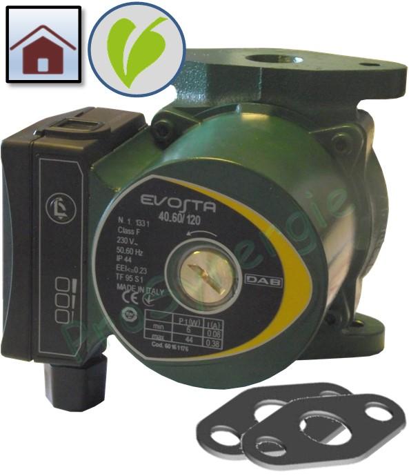 Circulateur chauffage domestique Evostat électronique Bride ovale - Hauteur 120mm - Débit jusqu´à 3.2m3/h