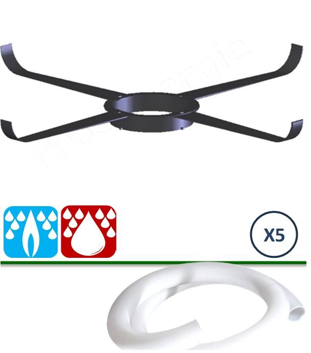 Lot de 5 Etoiles de Centrage PolyPropylène (PP) pour tubage fllexible PP Ø 60, 80 ou 110 mm