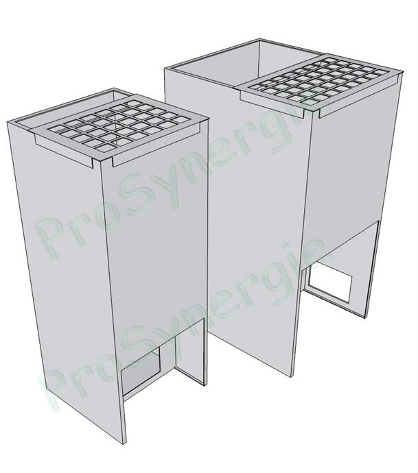 Microsilo - Silo de stockage pellet 145 ou 245 litres (jusqu'à 170kg) avec grille de décharge