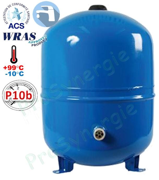 Vases sanitaires ACS sur pied pour eau potable froide ou chaude  - Série Hydro-Pro (Hydroblue 50 litres)