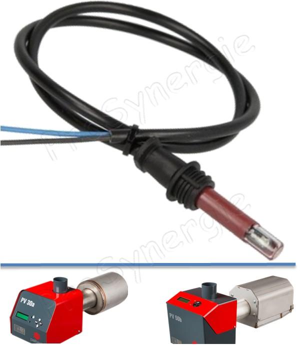 Cellule photoélectrique avec manchon de blocage caoutchouc pour brûleur Pelletech PV 20/30/50 + câble longueur 20 cm