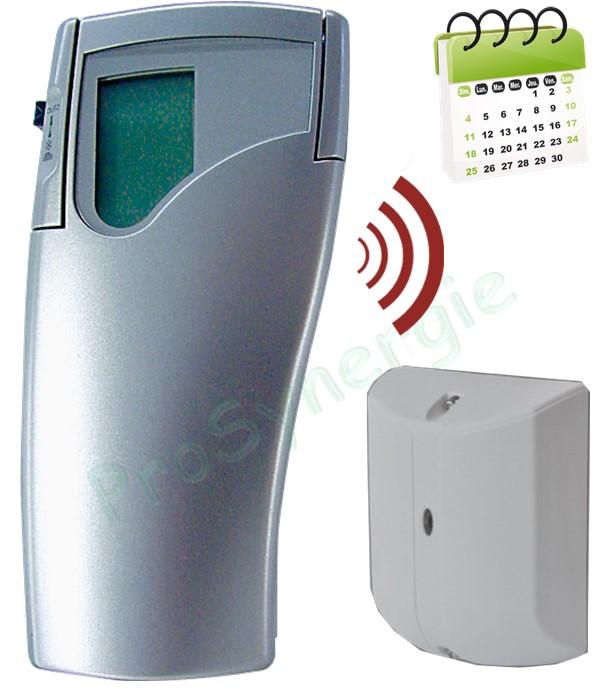 Thermostat d'ambiance radio (sans fil) numérique programmable hebdomadaire 4 profils chauffage couleur gris - CTARFIMHB