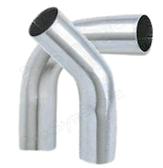 Coude acier galvanisé 45° ou 90° Øext./ép. 50x1 mm (paroie lisse aspiration granulés)