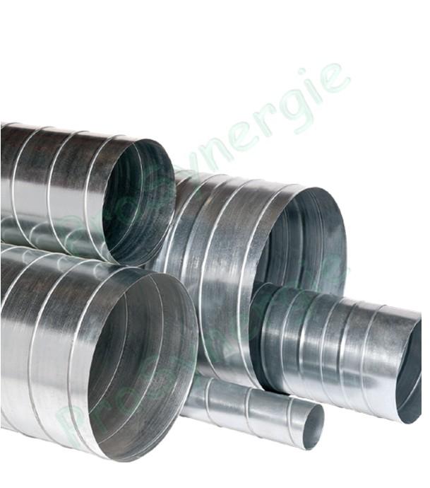 Barre Standard Galva Ventilation Tube acier galvanisé spiralé A1 longueur 3 mètres Øint. 125 mm