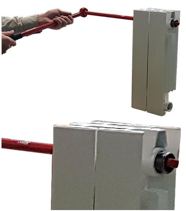 Démontage de nipples sur les radiateurs fonte d´acier ou d´aluminium