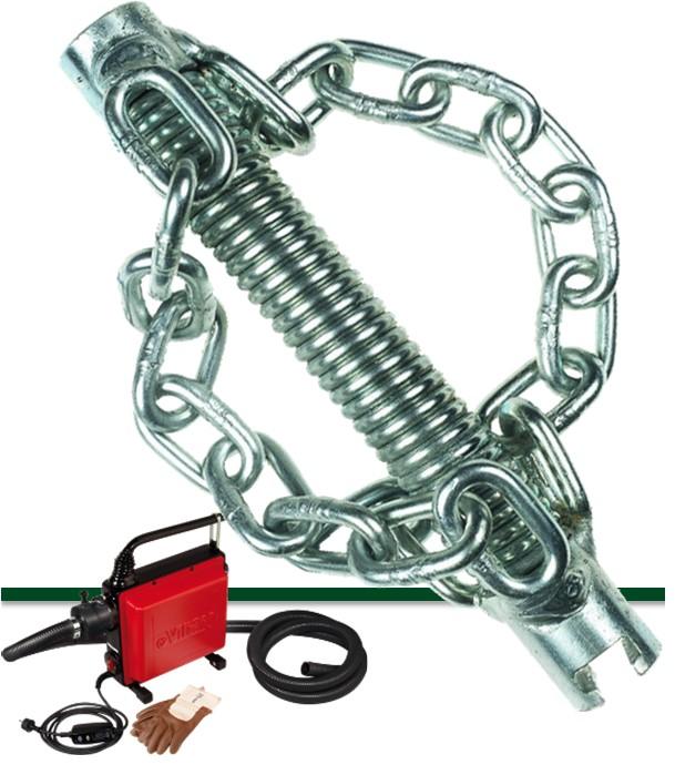 Batteur à chaîne pour section de câble Ø 16 ou 22 mm de déboucheur Val 96QC et Val 95