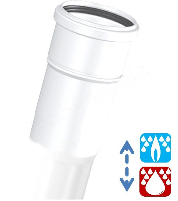 Conduits Rigides Fumée PPS - Télescopique - pour chaudières ventouses Gaz ou Fuel Condensation