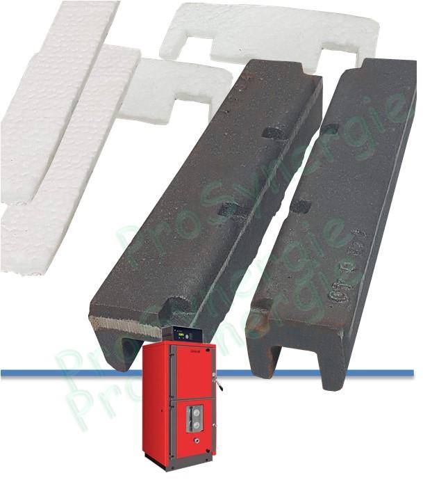 Ensemble de 2 barreaux  U  en fonte porte grilles avec joints céramiques pour TS2/Airex/G3