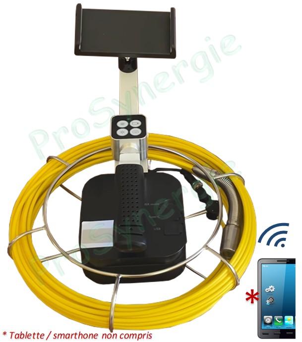 Caméra de contrôle pour conduit Ø 40 à 130 mm - Tête Ø 23 mm - Fibre 20m (Tablette ou smartphone non compris)