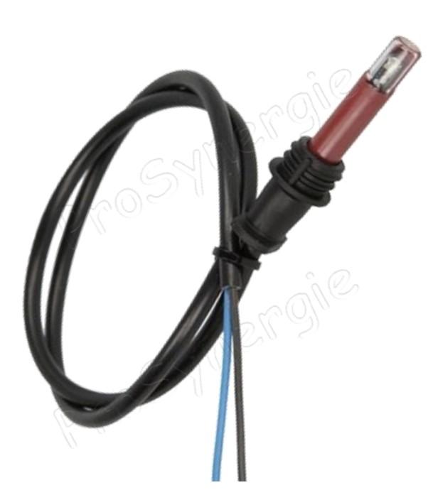 Cellules photoélectriques QRB1 Rouge 2 lux détecteur flamme frontal et latéral ØxL= 8.5x50mm (photosensible, photorésistance) et câble longueur 0,5 mètres pour brûleurs fioul, granulé ou huile