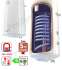 Chauffe eau sanitaire mixte Vertical Mural 120 litres (résistance électrique blindé 230V + échangeur chauffage) + kit accessoires (vase sanitaire 8 litres, groupe de sécurité, régulation et fixation)