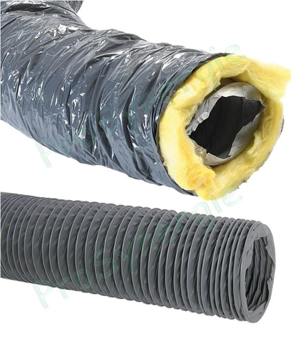 Gaine souple PVC Ø 80 à 315mm standard ou fibrée, avec ou sans isolant (25 ou 50 mm) - VMC, chauffage ventilation, conduit d´air