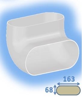 Coude horizontal vertical PE - Réseau Ventilation Optiflex Ovale